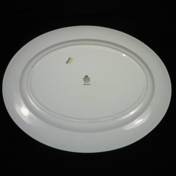 rare beautiful large bone china  oval serving platter. Aynsley UK Banquet - Picture 8 of 9